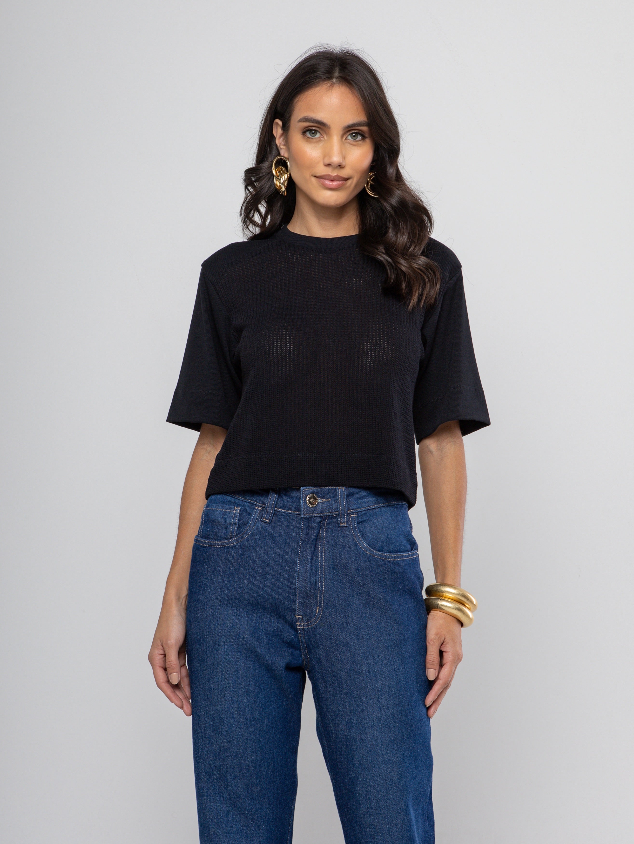 Blusa mix canelado
