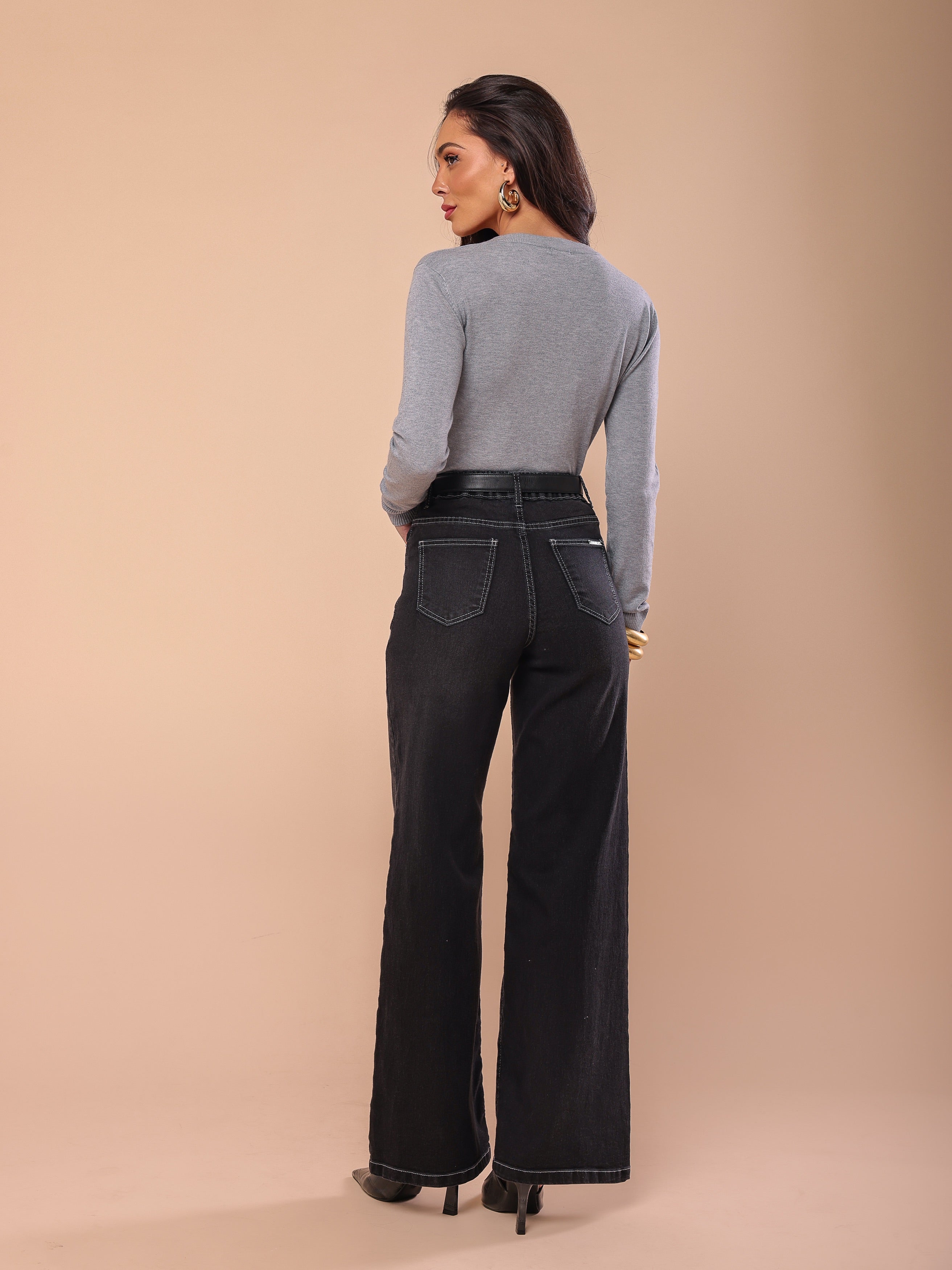 Wide black elastano