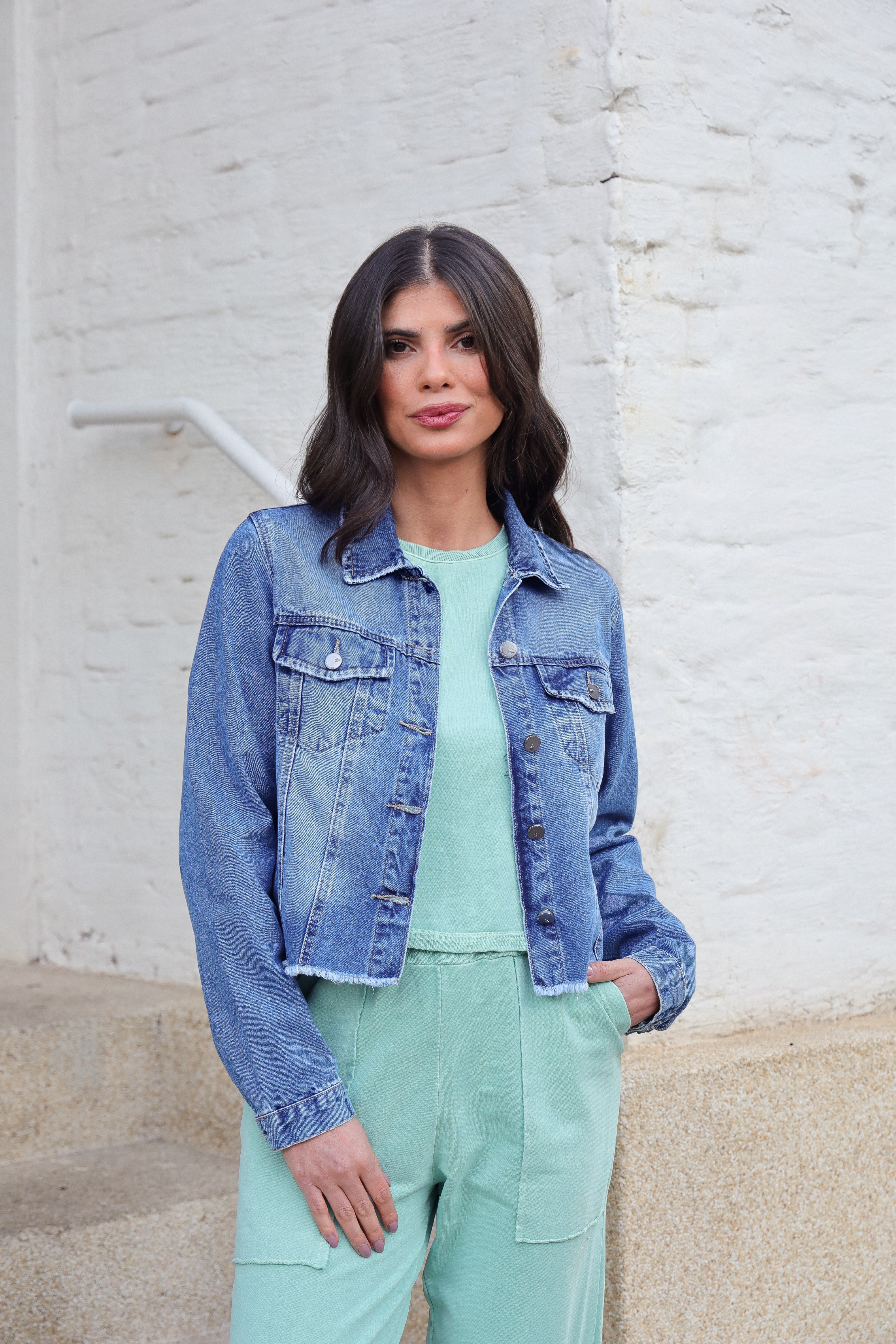 Jaqueta jeans cropped
