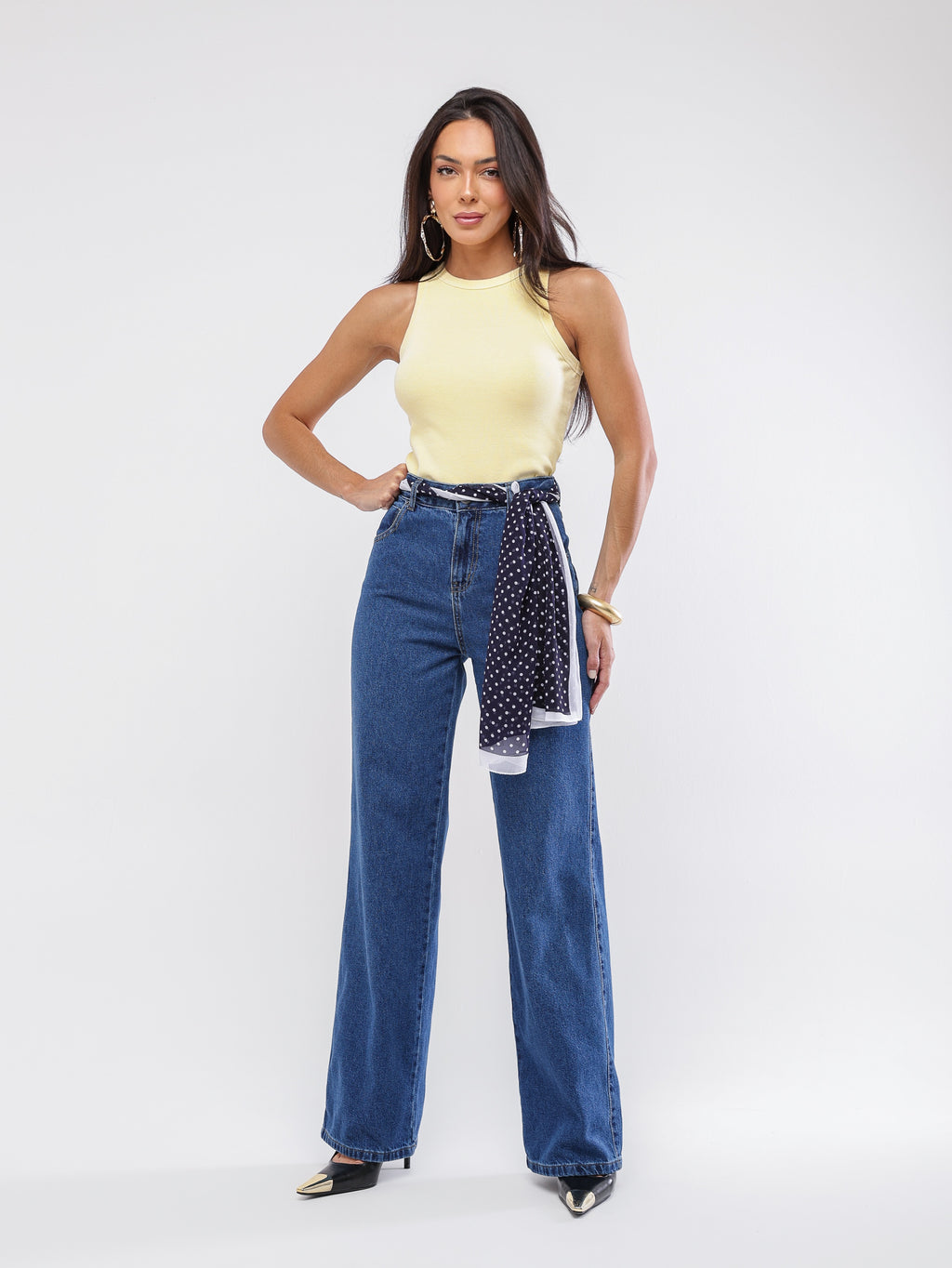 Calça wide leg basic