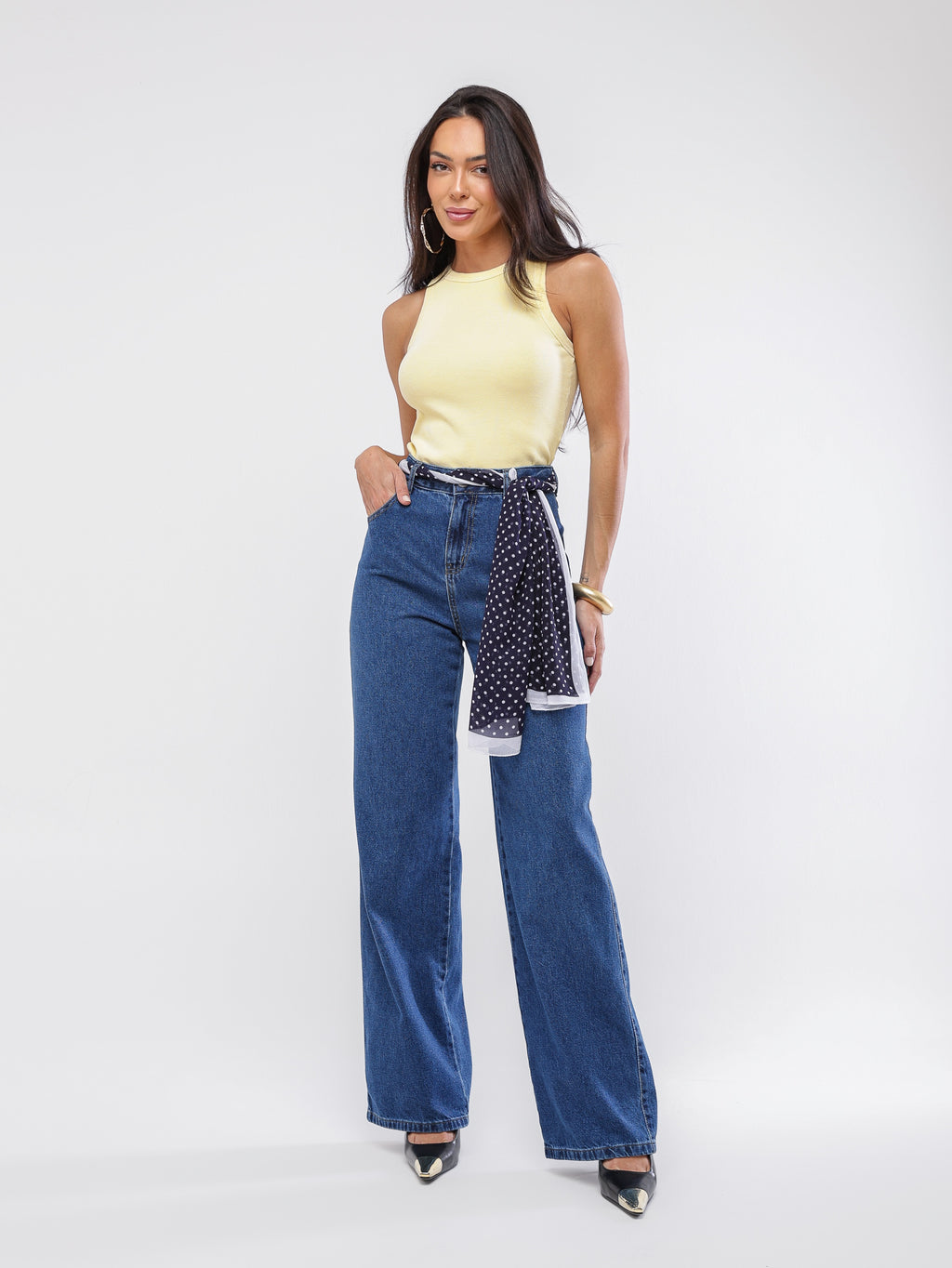 Calça wide leg basic