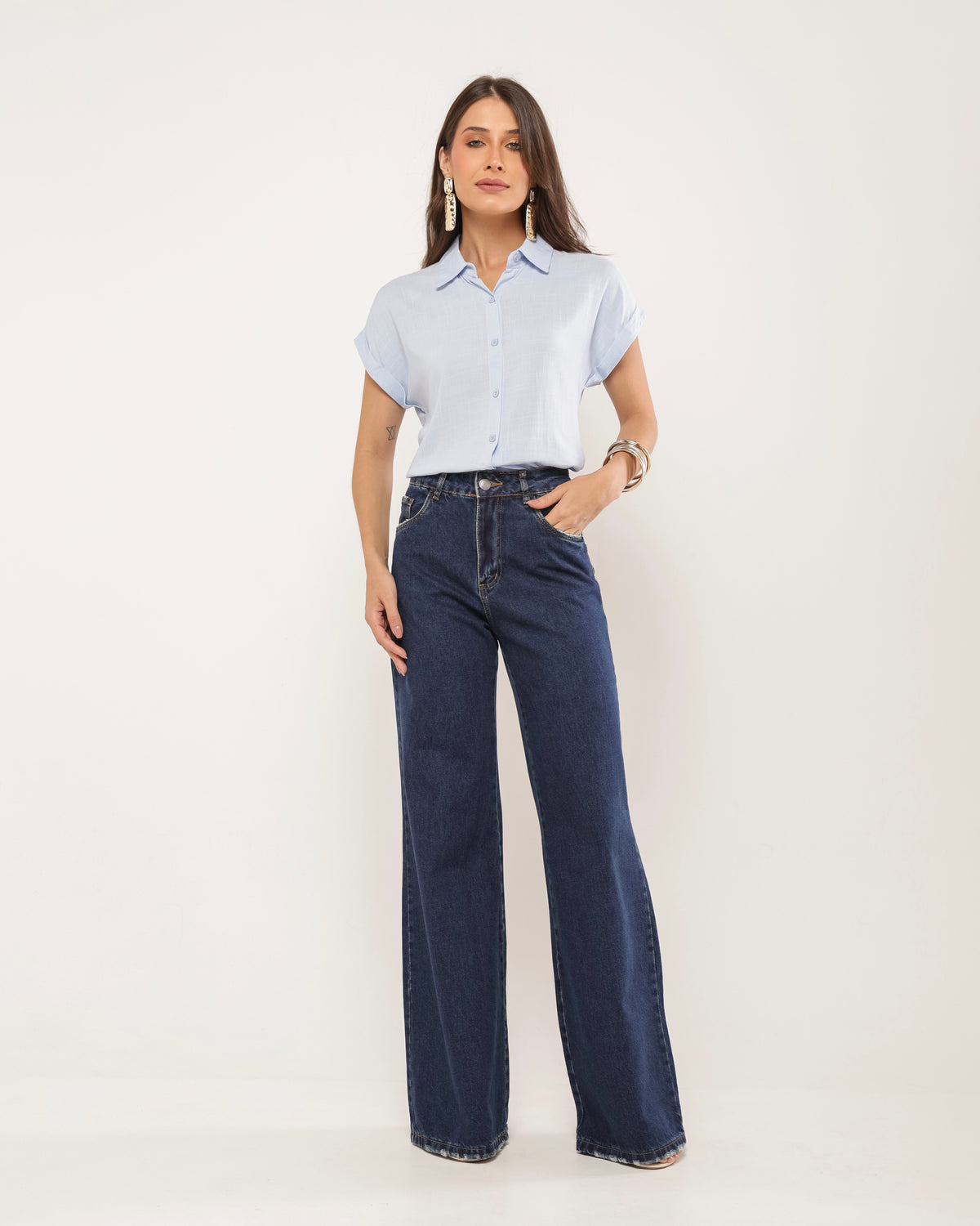 Calça jeans wide leg