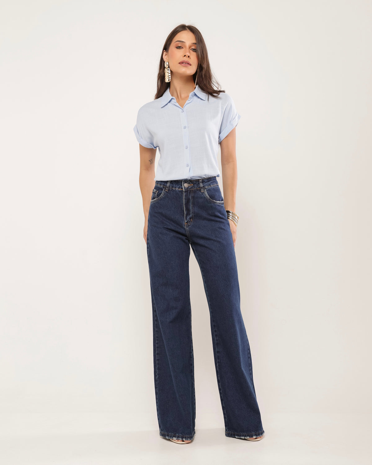 Calça jeans wide leg