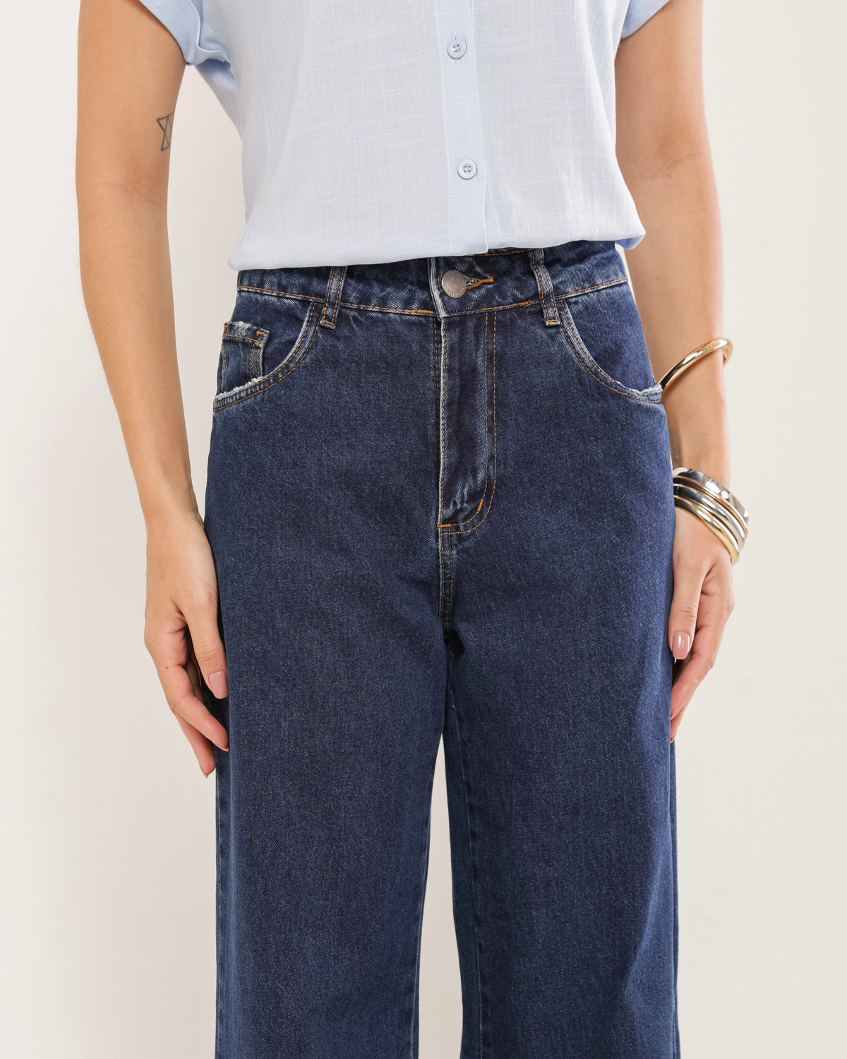 Calça jeans wide leg