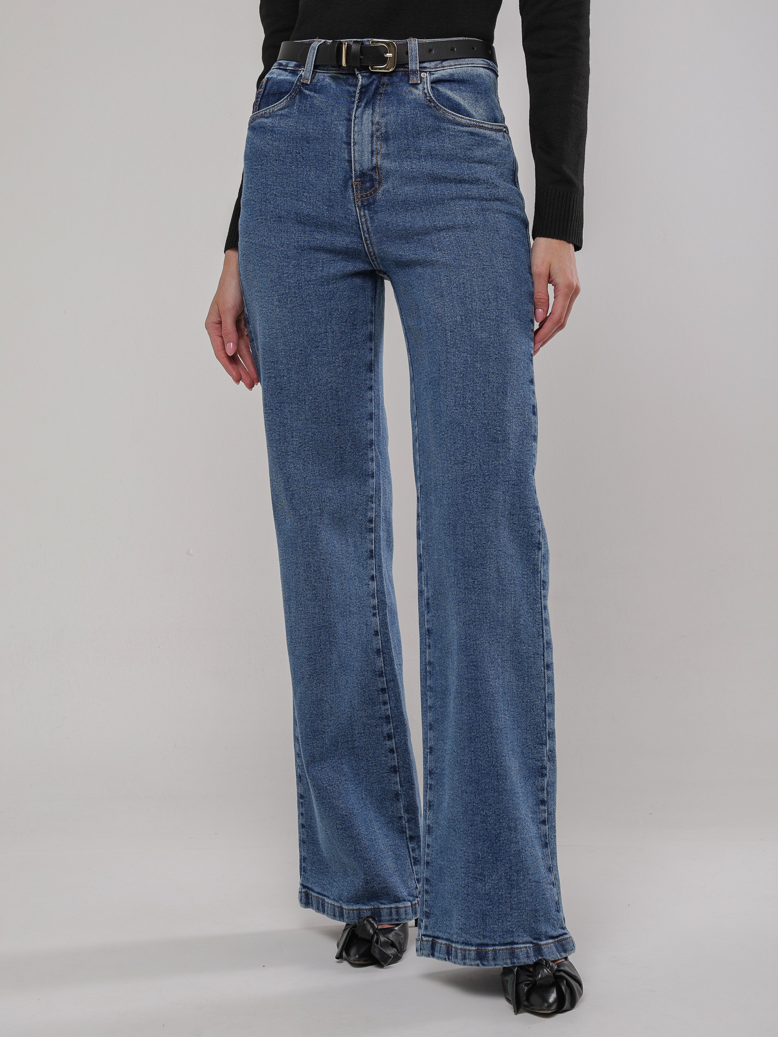 Calça wide leg lycra