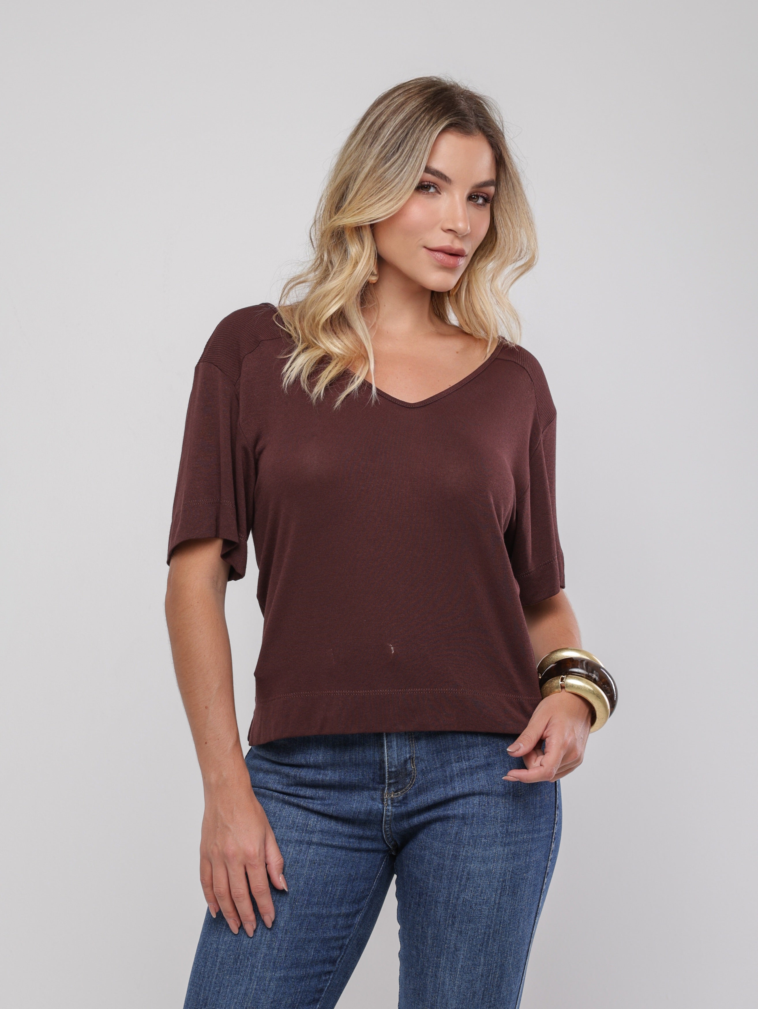 Blusa mix malha amarração