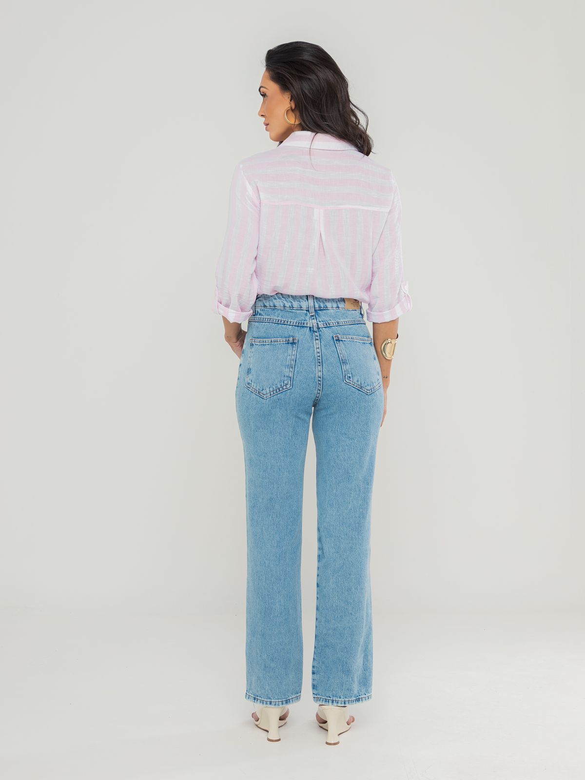 Calça reta sky 100%