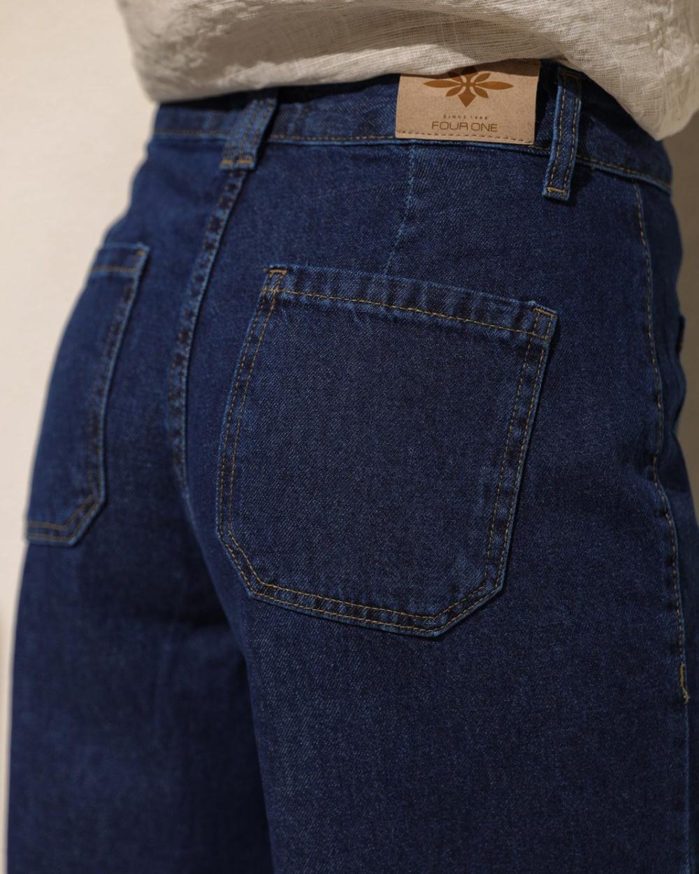 Calça Wide leg bolsos