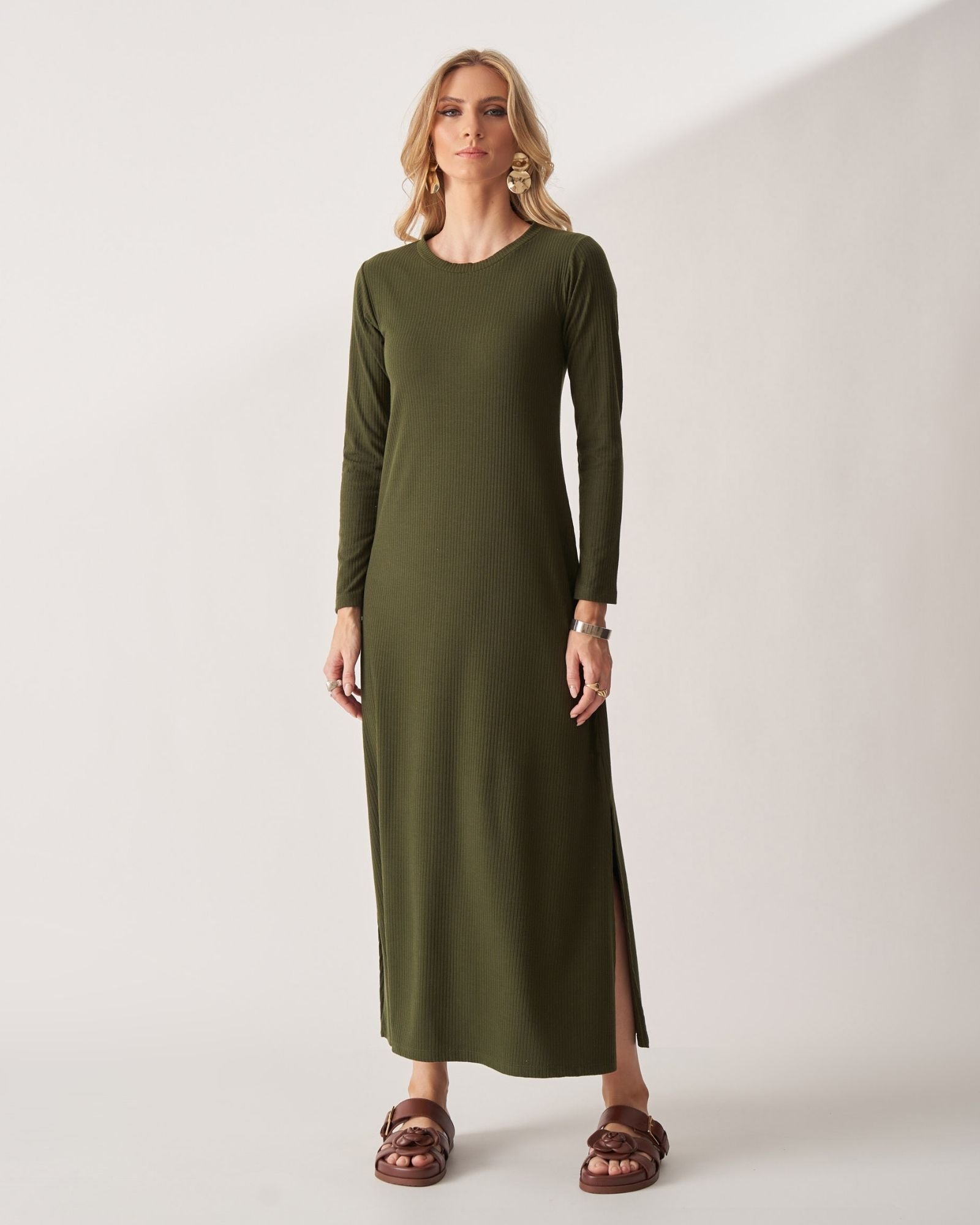 Vestido Longo Canelado