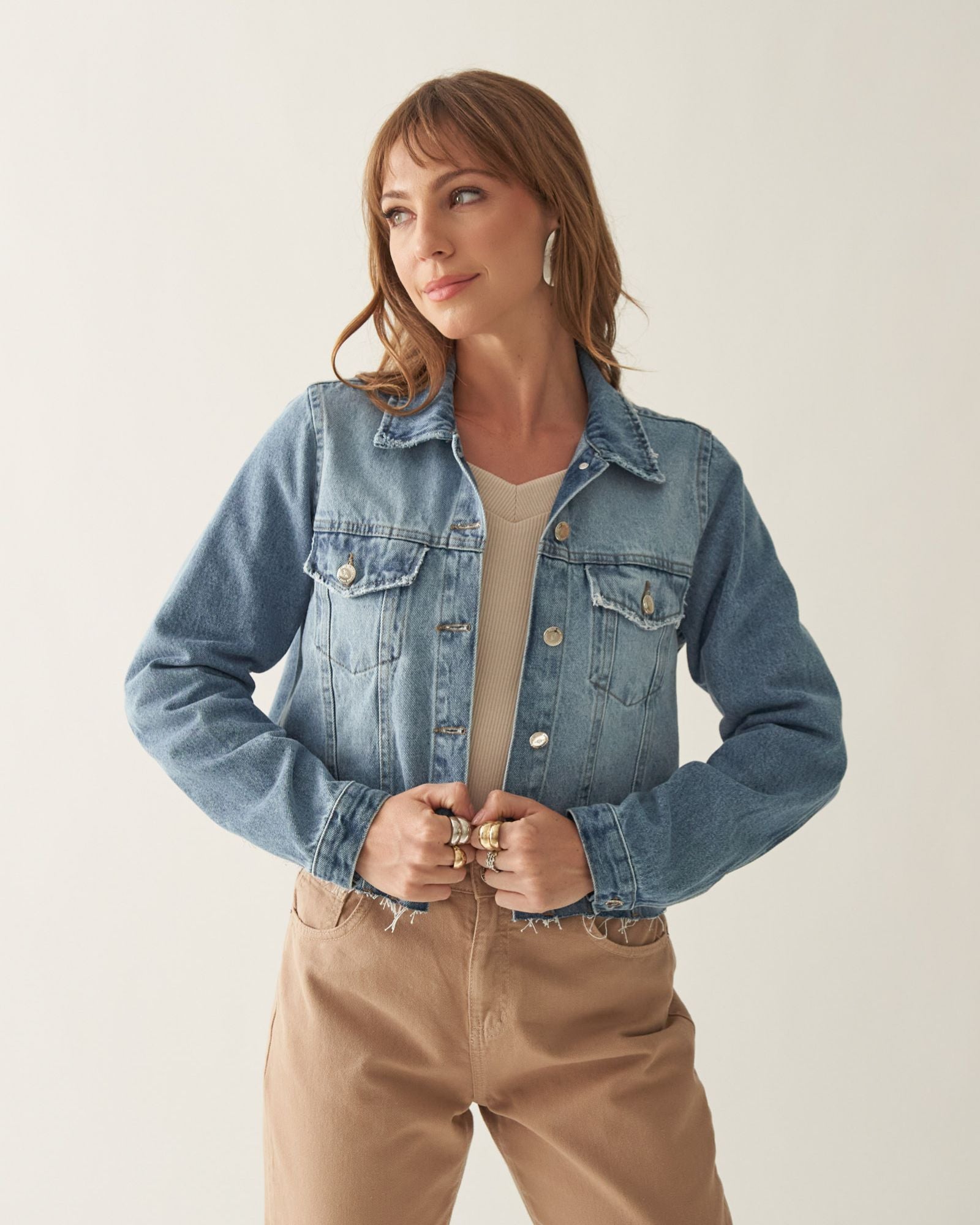 Jaqueta Jeans Cropped