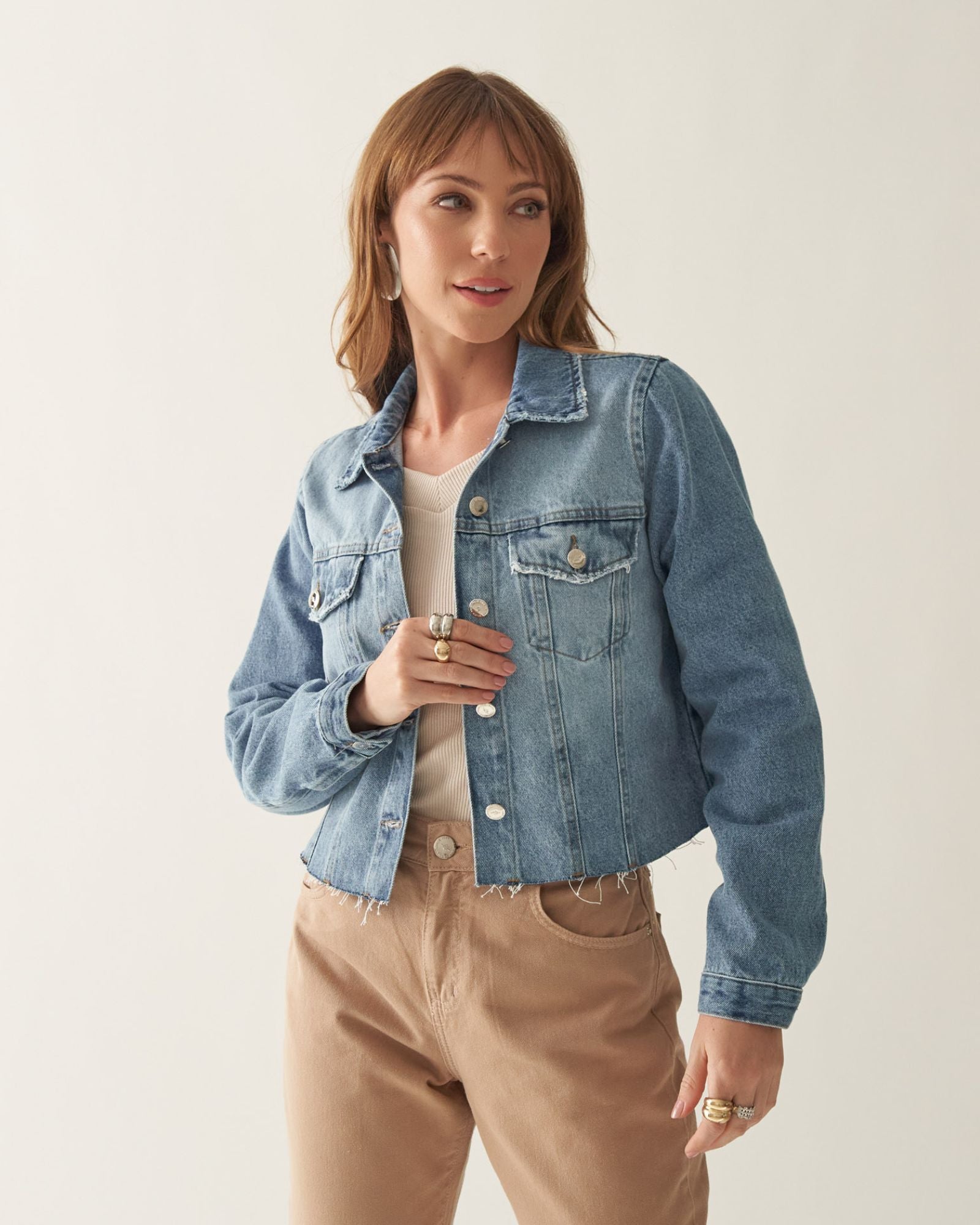 Jaqueta Jeans Cropped