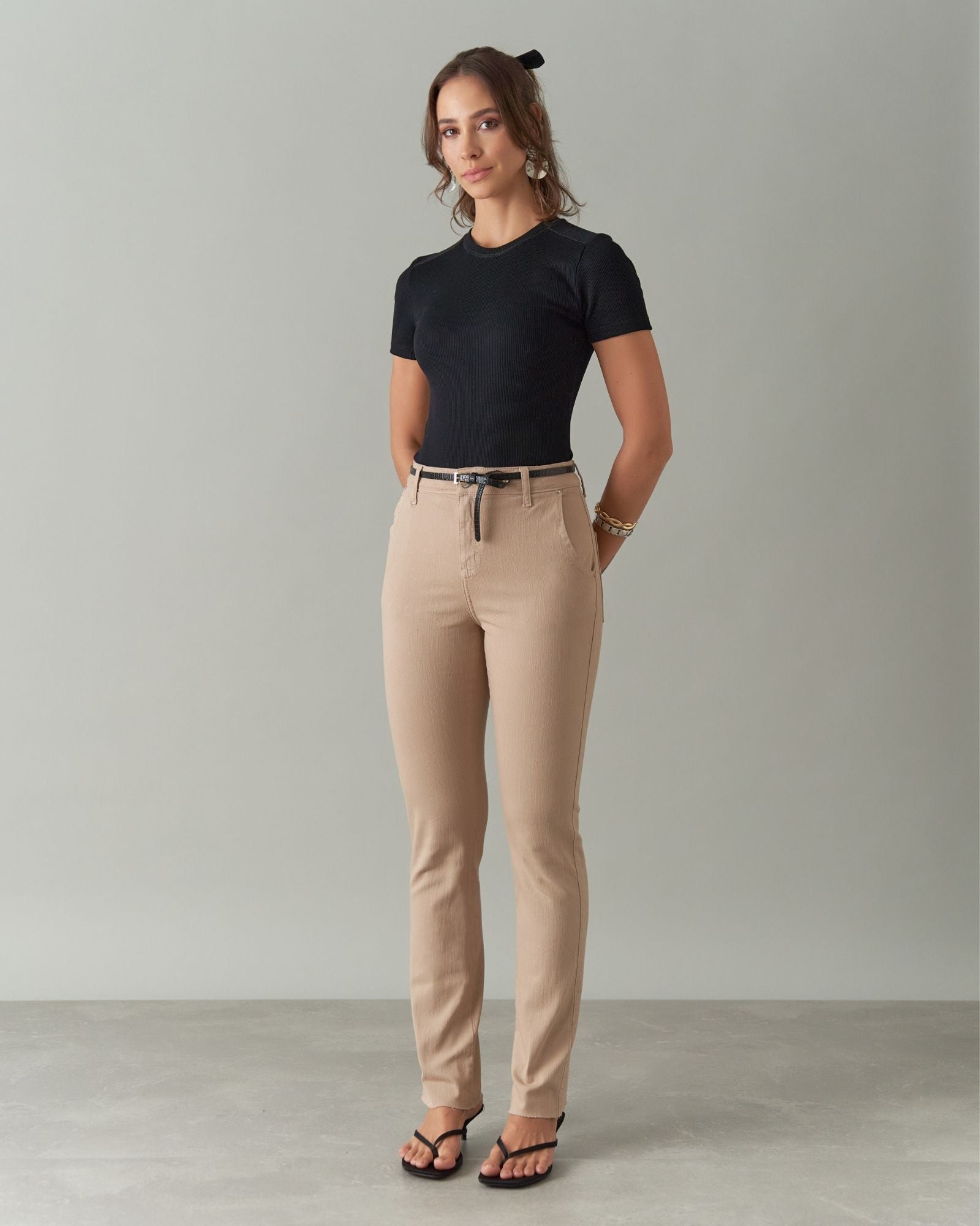 Calça Reta Color com Elastano