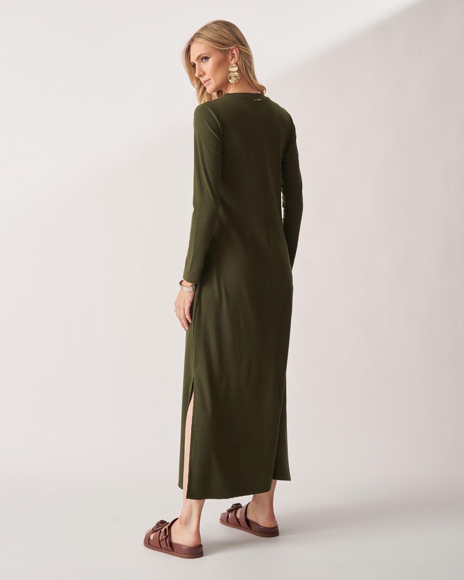 Vestido Longo Canelado