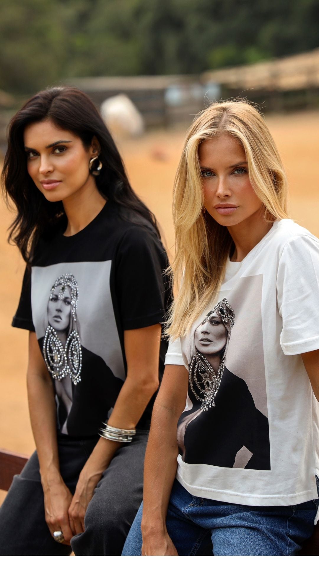 T-Shirt KM Strass - Branca