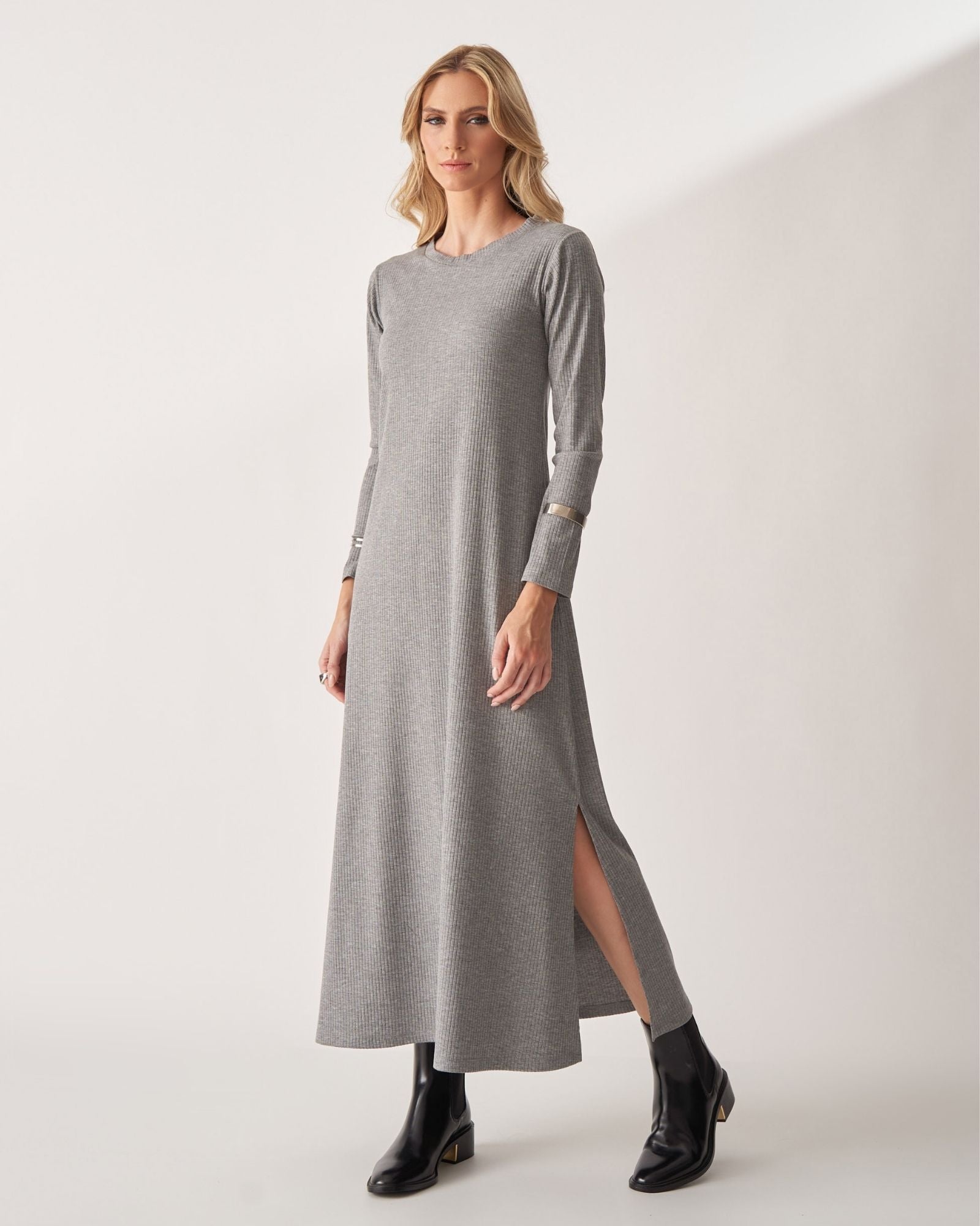 Vestido Longo Canelado